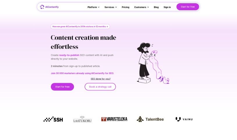 Screenshot of AIContentfy