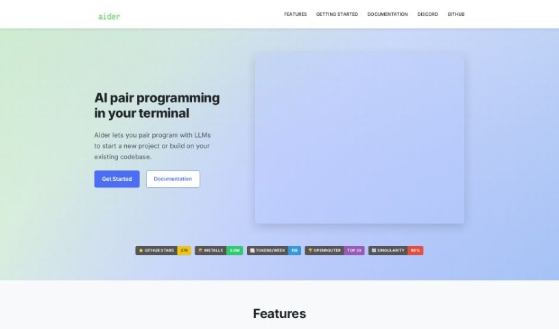 Screenshot of Aider Chat