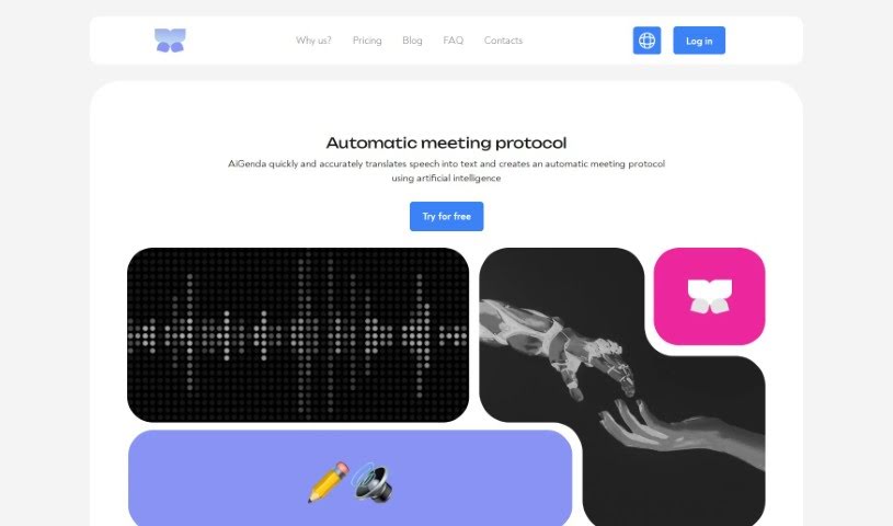 Screenshot of AiGenda