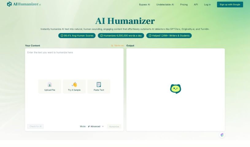 Screenshot of Aihumanizer.ai