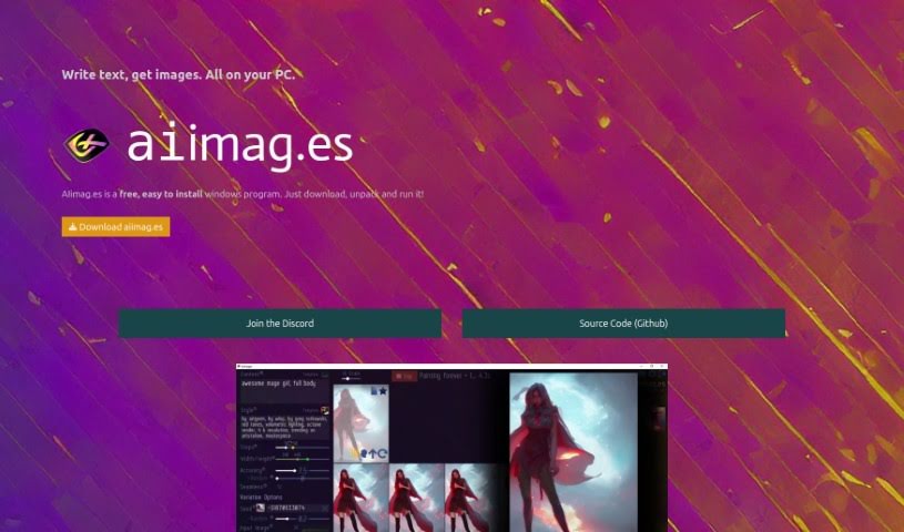 Screenshot of AIimages