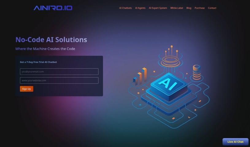 Screenshot of AINiro