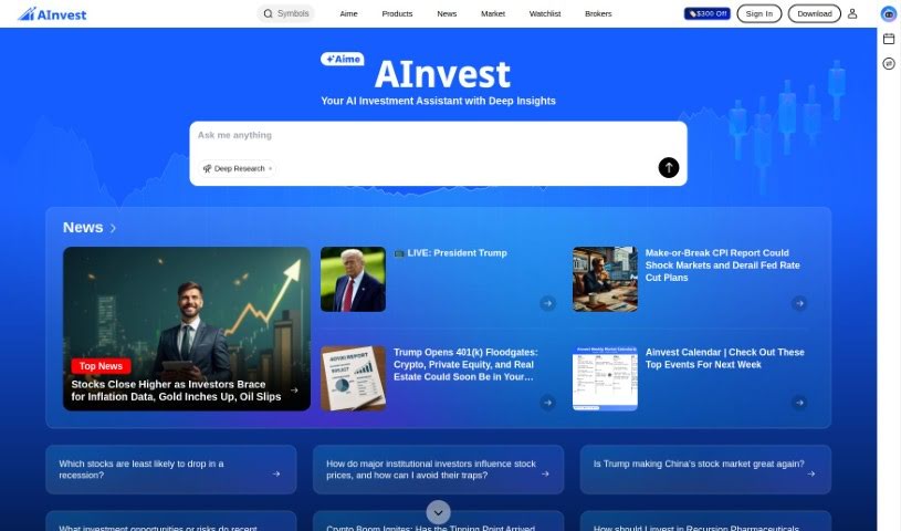 Screenshot of Ainvest