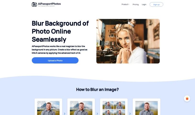 Screenshot of AiPassportPhotos Blur Background