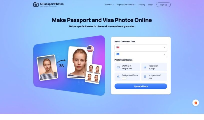 Screenshot of AiPassportPhotos