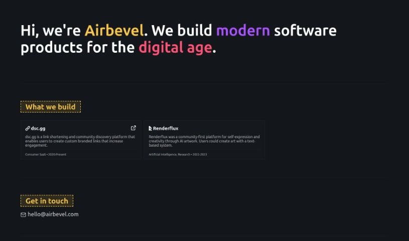 Screenshot of Airbevel
