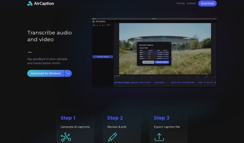 Screenshot of AirCaption