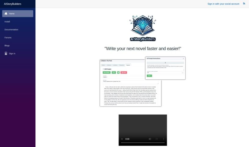 Screenshot of AIStoryBuilders