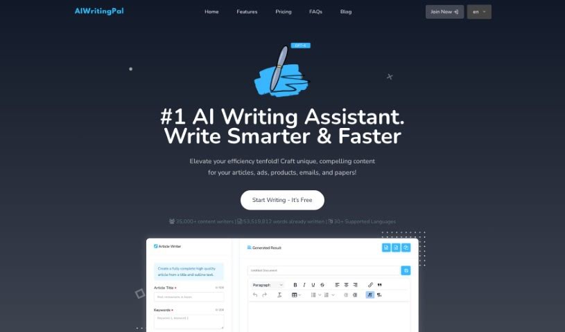 Screenshot of AIWritingPal