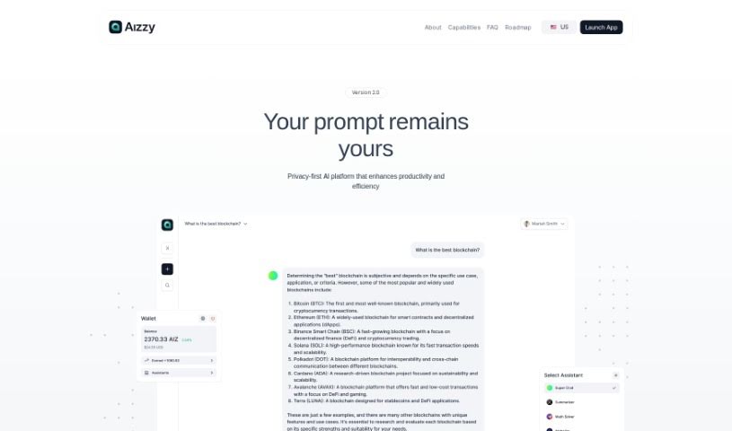 Screenshot of AIZZY