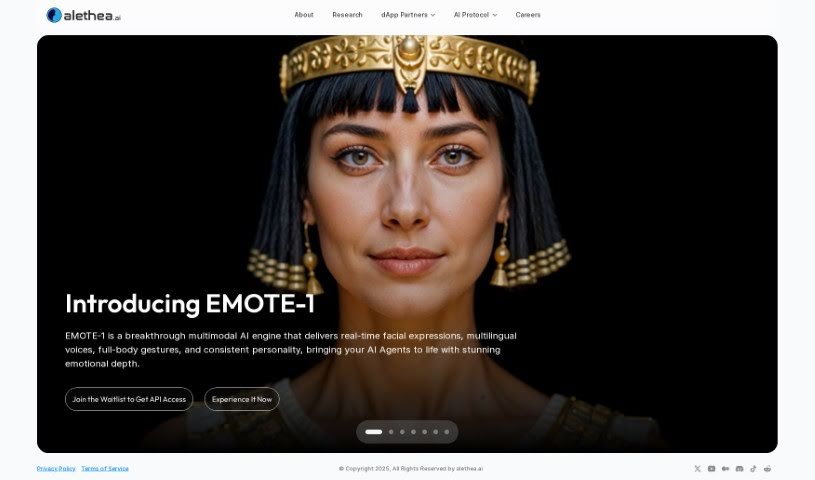 Screenshot of Alethea AI