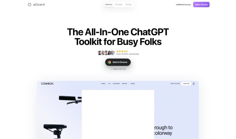 Screenshot of Alicent AI