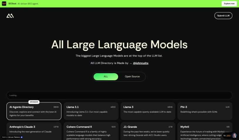 Screenshot of All Llms