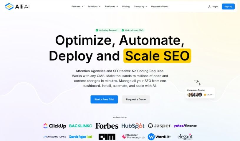 Screenshot of Alli AI