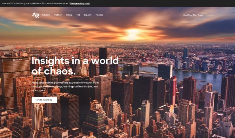 Screenshot of AlphaResearch