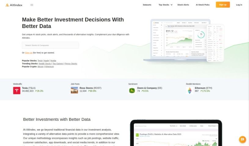Screenshot of AltIndex