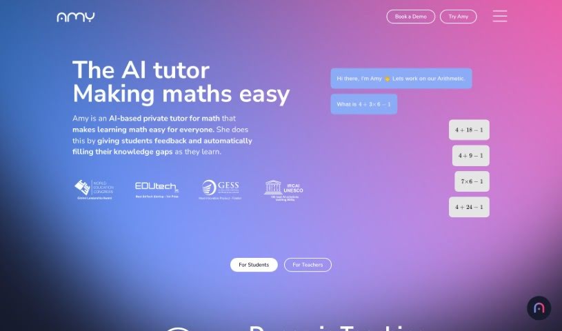 Screenshot of Amy App