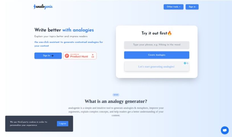 Screenshot of Analogenie
