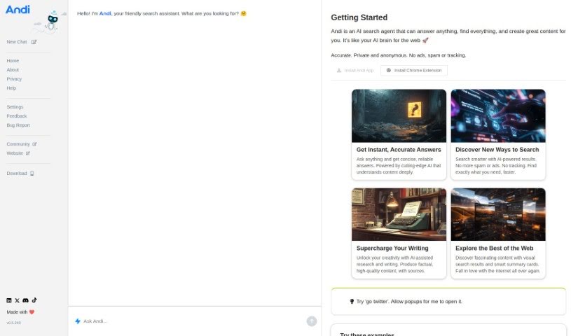 Screenshot of Andi Search