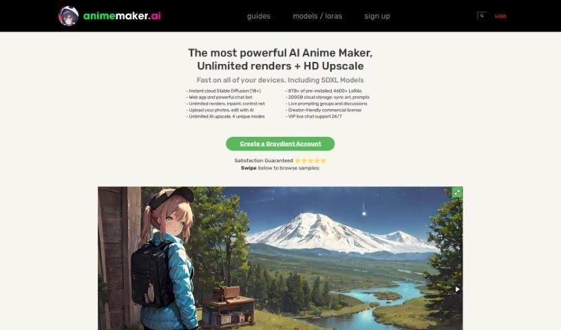 Screenshot of AnimeMaker AI