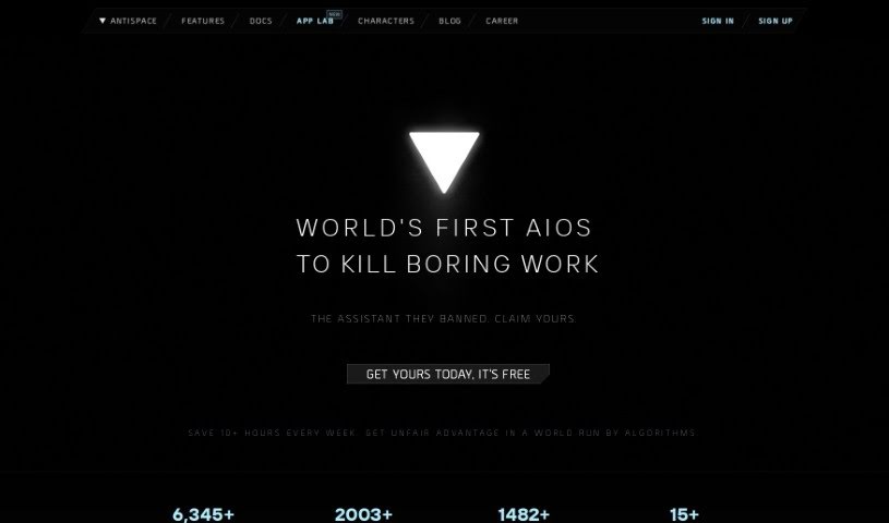 Screenshot of Antispace