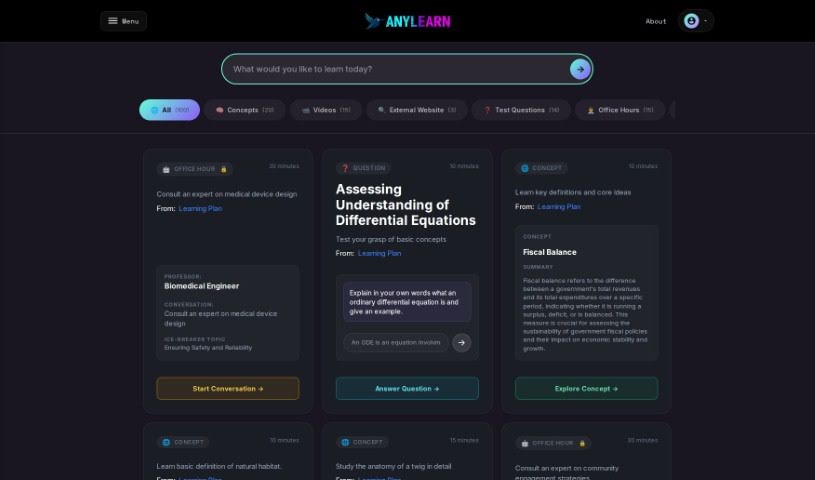 Screenshot of Anylearn