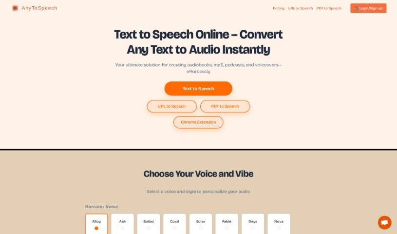 Screenshot of AnyToSpeech