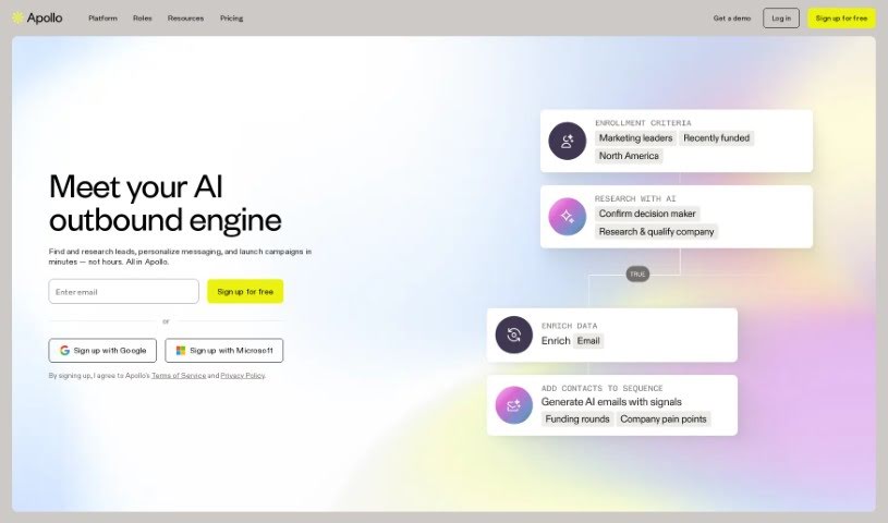 Screenshot of Apollo.io