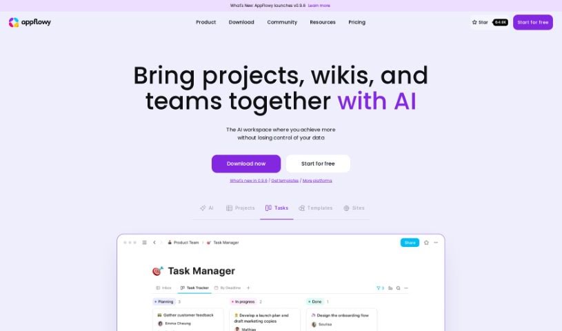 Screenshot of Appflowy