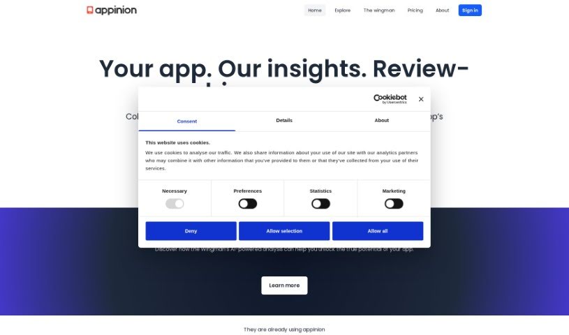 Screenshot of Appinion