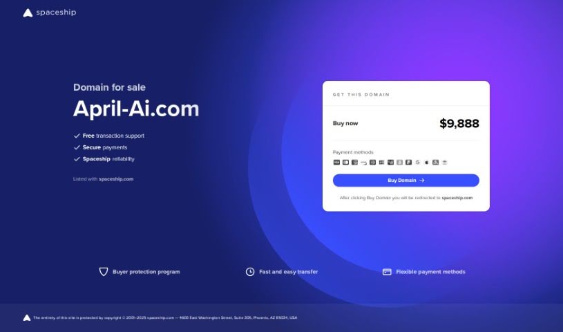 Screenshot of April AI