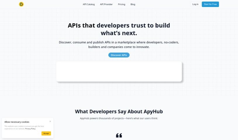 Screenshot of ApyHub