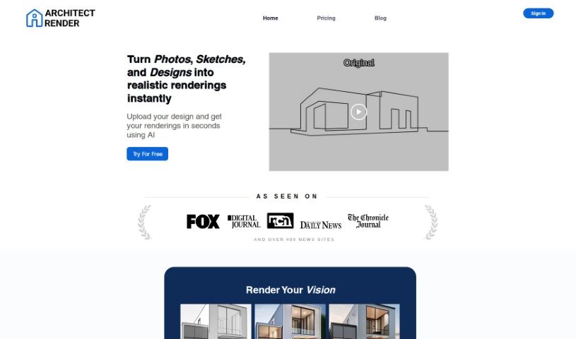 Screenshot of Architect Render