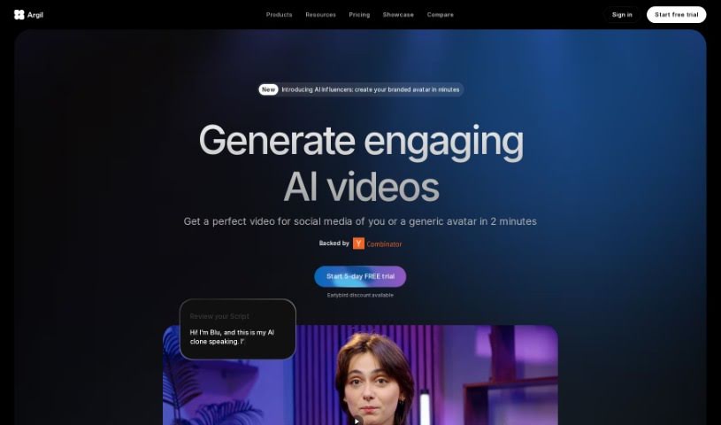 Screenshot of Argil AI