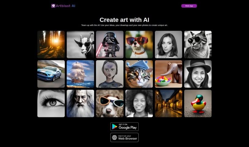 Screenshot of ArtBlast AI