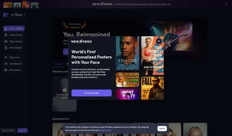 Screenshot of Artflow AI