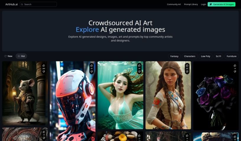 Screenshot of Arthub.ai