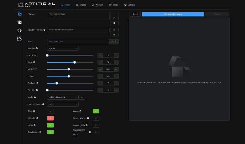 Screenshot of Artificial Art