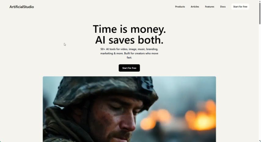 Screenshot of ArtificialStudio