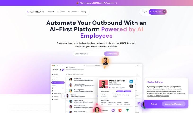 Screenshot of Artisan AI