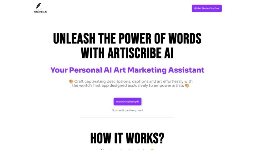 Screenshot of ArtiScribeAI