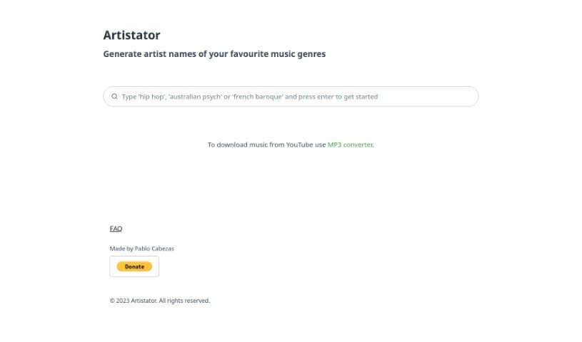 Screenshot of Artistator