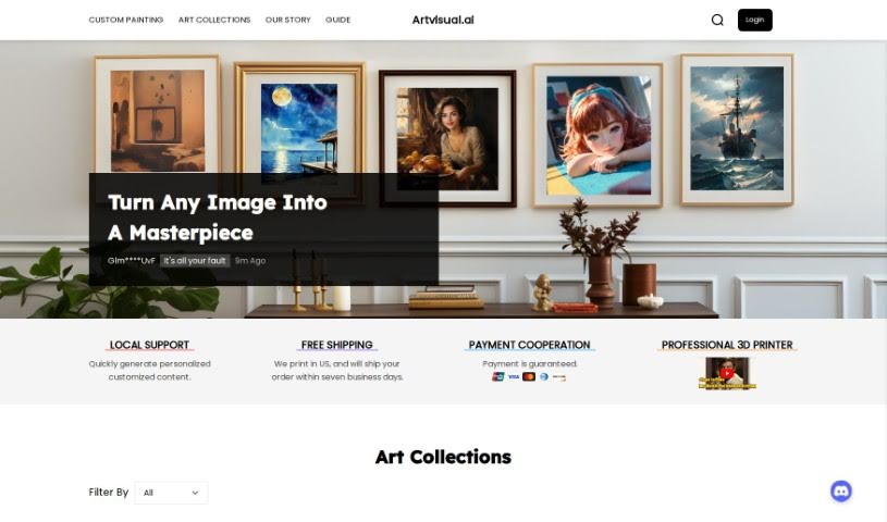 Screenshot of Artvisual.ai