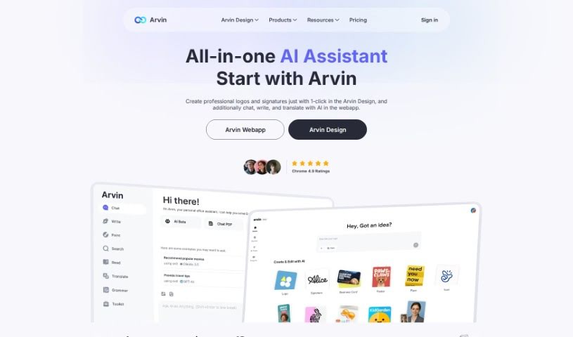 Screenshot of Arvin AI