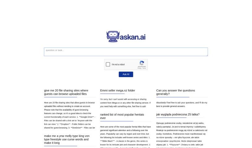 Screenshot of Ask An Ai