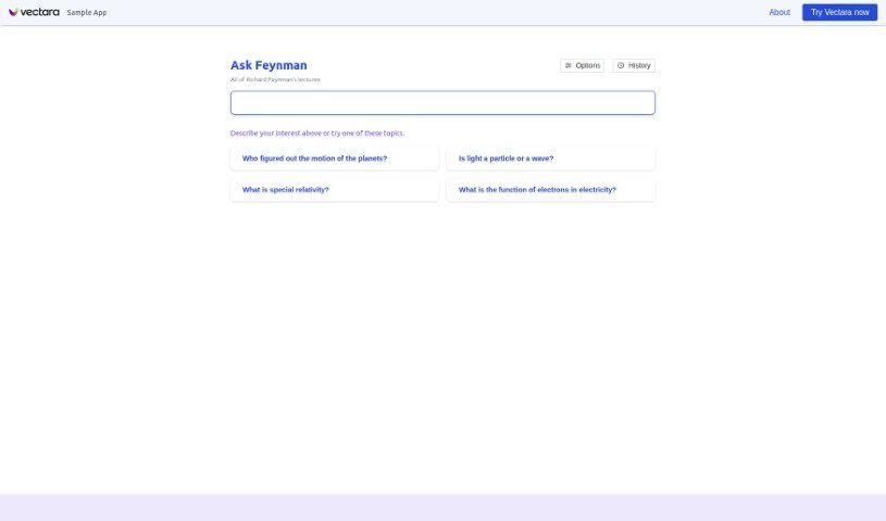 Screenshot of Vectara