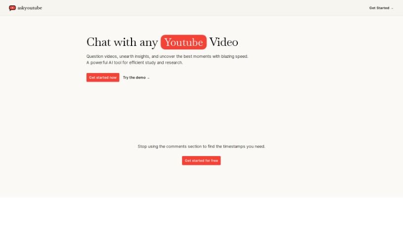 Screenshot of Ask Youtube