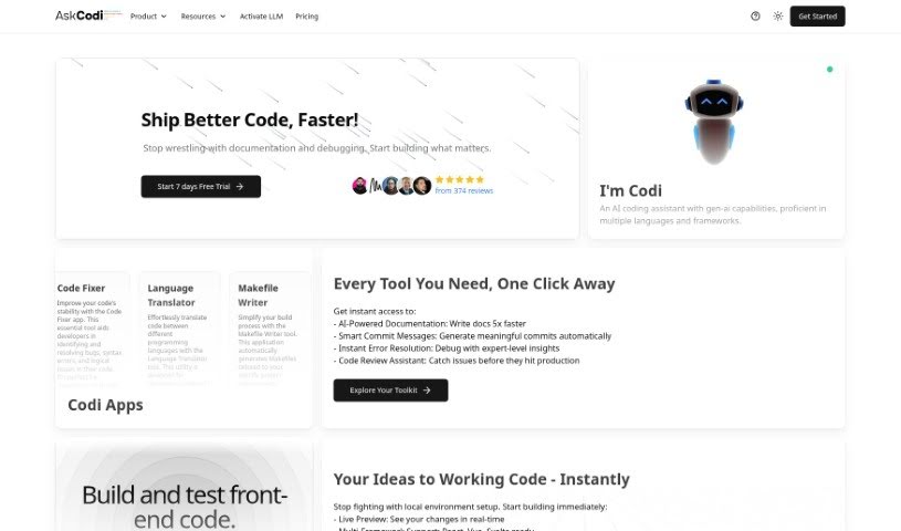 Screenshot of AskCodi