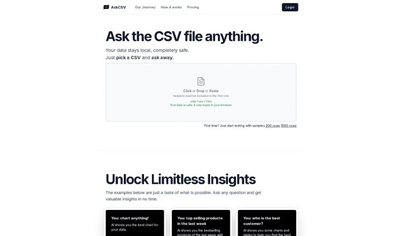 Screenshot of AskCSV