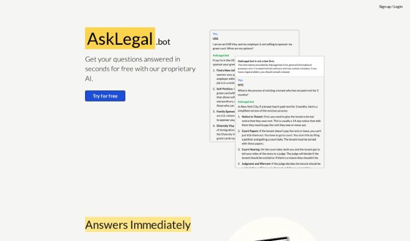 Screenshot of Asklegal.bot